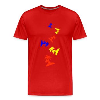 Trèfle chanceux - T-shirt bio Premium Homme - rouge - Devant - Damien (186cm)