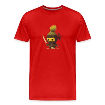 Ninjananas - T-shirt bio Premium Homme - rouge - Devant - Damien (186cm)
