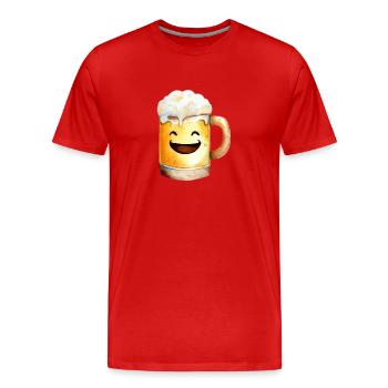 A lucky pint of beer - Men's Premium Organic T-Shirt - red - Front - Damien (186cm)