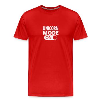 MODE SUR LICORNE - T-shirt bio Premium Homme - rouge - Devant - Damien (186cm)