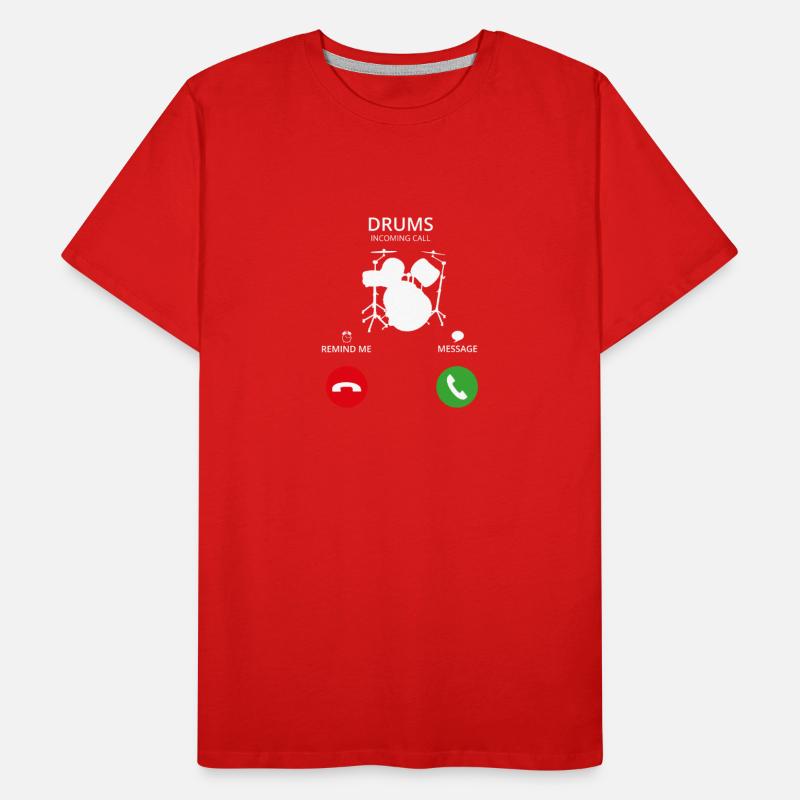 Call Mobile Anruf DRUMMER SCHLAGZEUG drums Männer Premium Bio T-Shirt