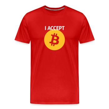 bitcoin - Männer Premium Bio T-Shirt - Rot - Vorne - Damien (186cm)