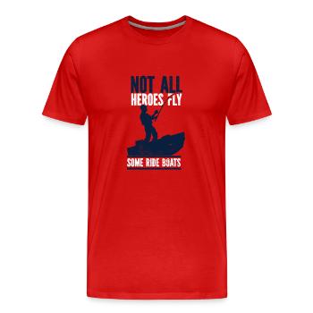 Pêcheur à la ligne Hameçon Canne à pêche Pêcheur sportif - T-shirt bio Premium Homme - rouge - Devant - Damien (186cm)