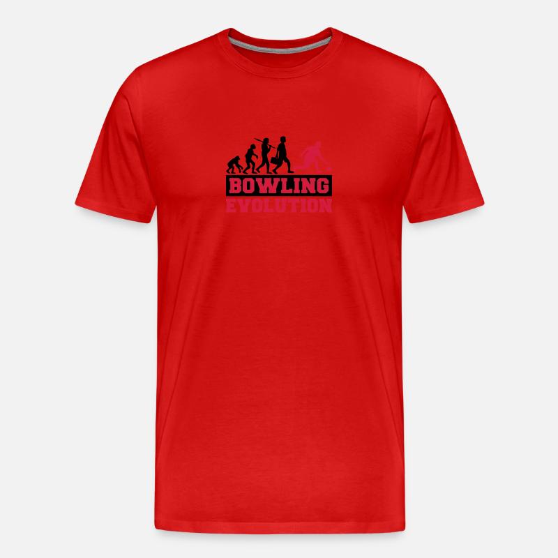 Bowling Evolution - Männer Premium Bio T-Shirt - Rot