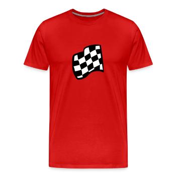 Chequered Racing Flag - Men's Premium Organic T-Shirt - red - Front - Damien (186cm)