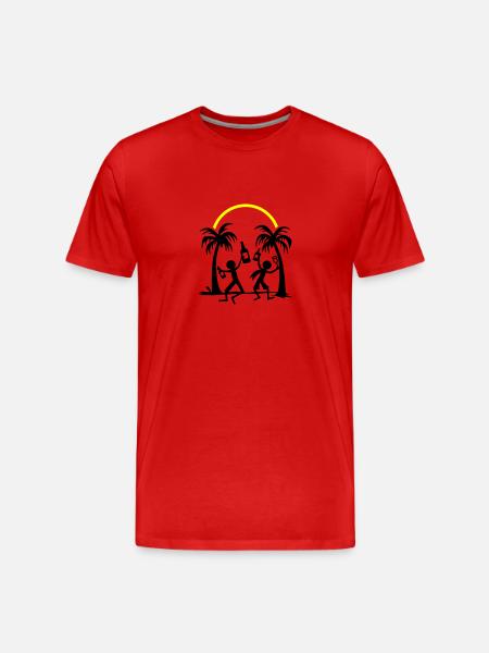 Party Strand Urlaub - Männer Premium Bio T-Shirt - Rot