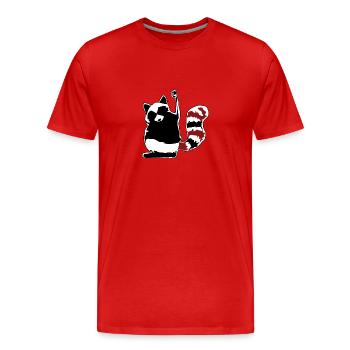 raccoon waschbaer baer baby12 - Männer Premium Bio T-Shirt - Rot - Vorne - Damien (186cm)