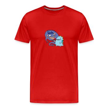 Derpy Dragons - T-shirt bio Premium Homme - rouge - Devant - Damien (186cm)