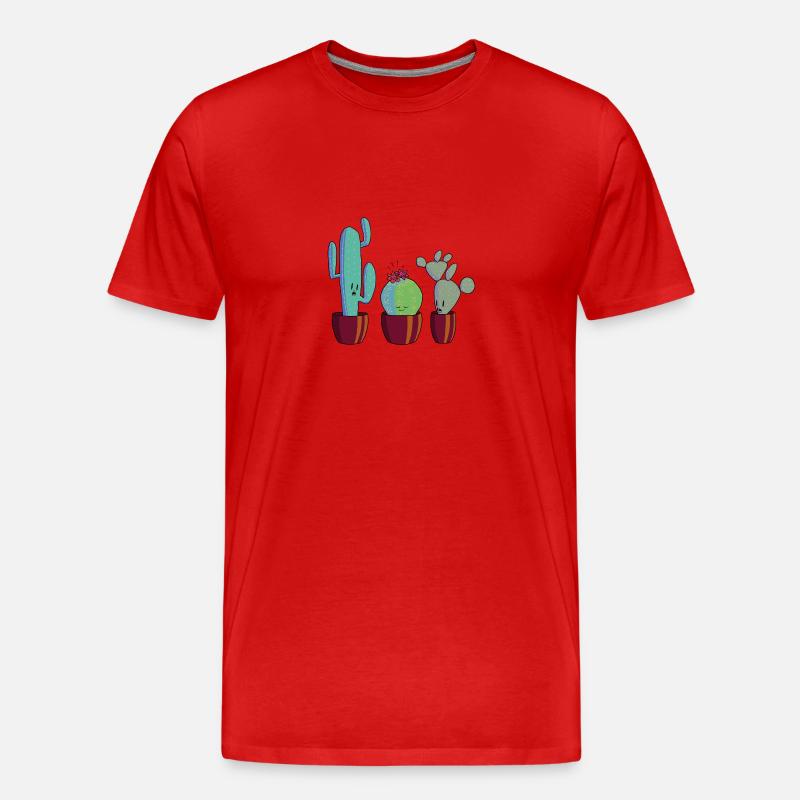 Cactus in bloom - Men's Premium Organic T-Shirt - red