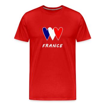 FOOTBALL. SPORT. FRANCE. CHAMPION. BLEU BLANC ROUG - T-shirt bio Premium Homme - rouge - Devant - Damien (186cm)