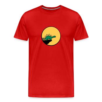 cool klippe mond nacht heulen wolf werwolf stegosa - Männer Premium Bio T-Shirt - Rot - Vorne - Damien (186cm)