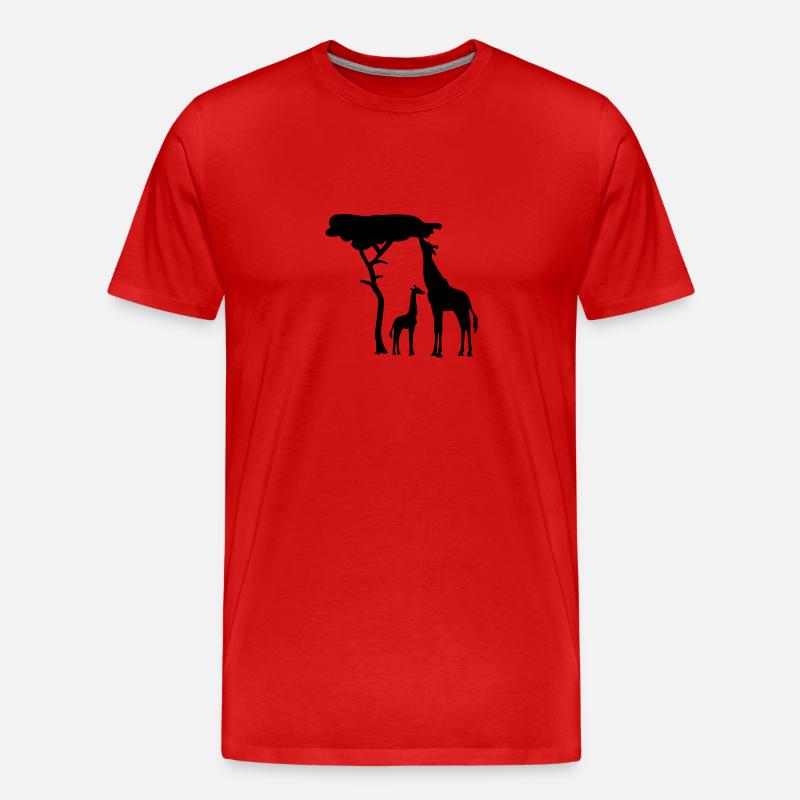 Giraffe - Männer Premium Bio T-Shirt - Rot