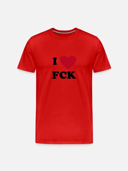I love FCK - Männer Premium Bio T-Shirt - Rot