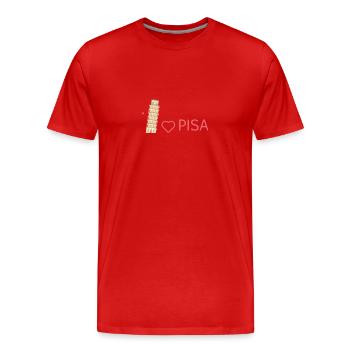 Pisa Passion : un style qui va conquérir votre cœur ! Cadeau - T-shirt bio Premium Homme - rouge - Devant - Damien (186cm)