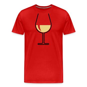 XWeißweinglas Bauchig Offen (Weißwein / Wein / 2C) - Männer Premium Bio T-Shirt - Rot - Vorne - Damien (186cm)