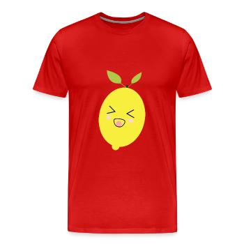 Kawaii Citron Kawaii Fruits Kawaii Kids Design - T-shirt bio Premium Homme - rouge - Devant - Damien (186cm)