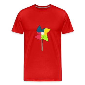 Windrad Windräder - Männer Premium Bio T-Shirt - Rot - Vorne - Damien (186cm)