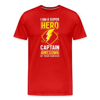 Everyday hero role model - Men's Premium Organic T-Shirt - red - Front - Damien (186cm)