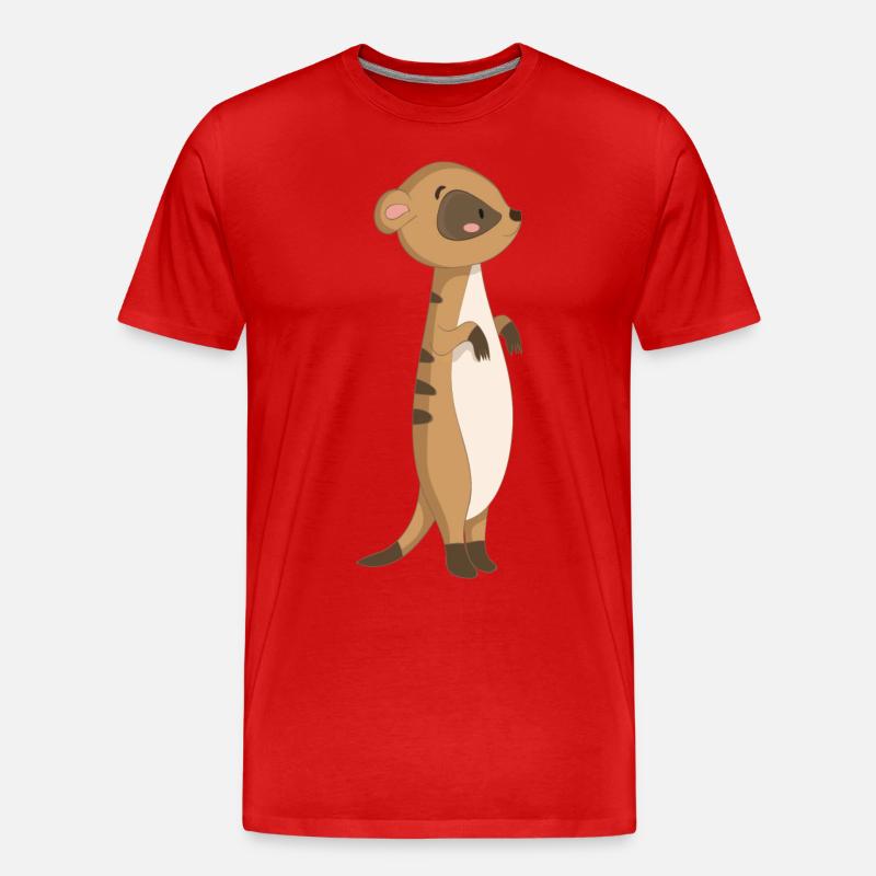 Meerkatze Erdmännchen - Männer Premium Bio T-Shirt - Rot