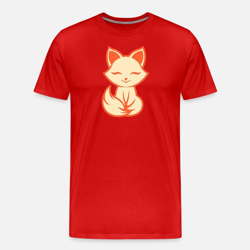 Fuchs Logo, einfaches Fuchs Design - Männer Premium Bio T-Shirt - Rot