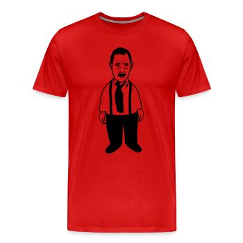 Alfred - Männer Premium Bio T-Shirt - Rot - Vorne - Damien (186cm)