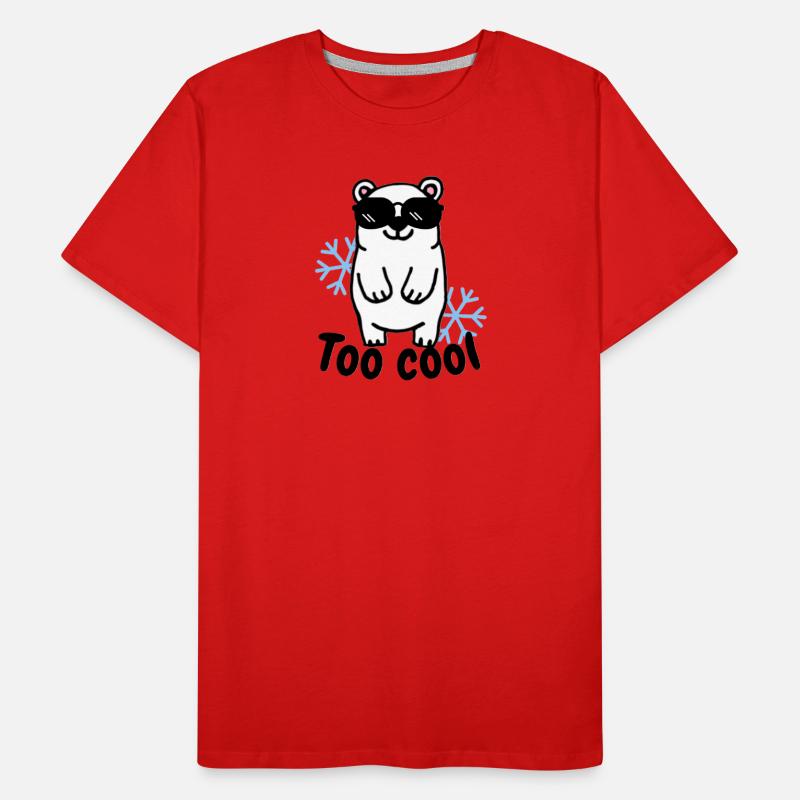 Cooler Eisbär mit Sonnenbrille und Schneeflocken Männer Premium Bio T-Shirt
