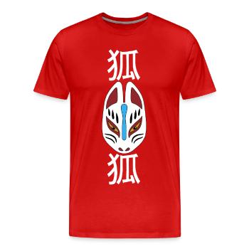 Seltsamer japanischer Fuchs (weiß) - Männer Premium Bio T-Shirt - Rot - Vorne - Damien (186cm)