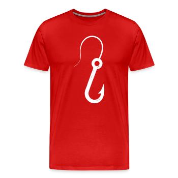 Hameçon pêche latine - T-shirt bio Premium Homme - rouge - Devant - Damien (186cm)