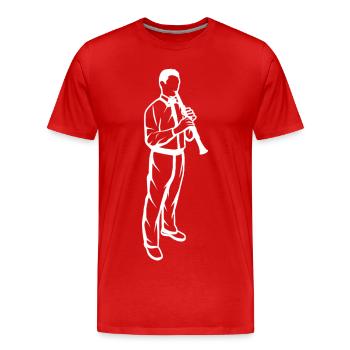 Petit clarinettiste - T-shirt bio Premium Homme - rouge - Devant - Damien (186cm)
