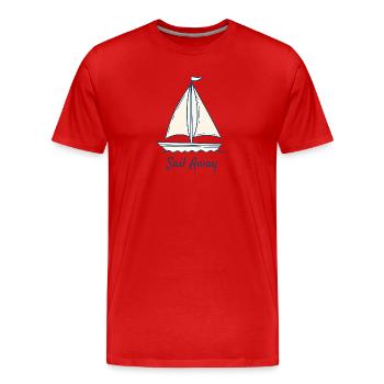 Voilier Ocean Conception minimale - T-shirt bio Premium Homme - rouge - Devant - Damien (186cm)