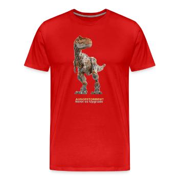 Robo-Rex Upgrade – Cyborg Dinosaurier - Männer Premium Bio T-Shirt - Rot - Vorne - Damien (186cm)