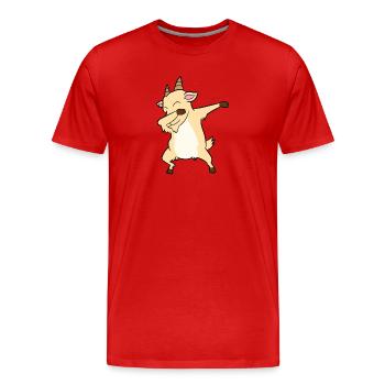 Ziege - Dab, dabbing, dabben, tanzen - Männer Premium Bio T-Shirt - Rot - Vorne - Damien (186cm)