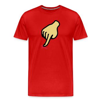 zeigen Kreuz - hier 3 - Männer Premium Bio T-Shirt - Rot - Vorne - Damien (186cm)