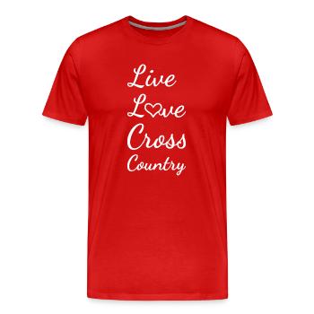 Rider Live Love Cross Country - Men's Premium Organic T-Shirt - red - Front - Damien (186cm)