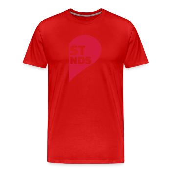 Freunde - Männer Premium Bio T-Shirt - Rot - Vorne - Damien (186cm)