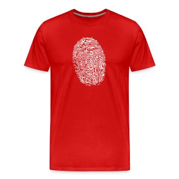 Fingerprint - Men's Premium Organic T-Shirt - red - Front - Damien (186cm)