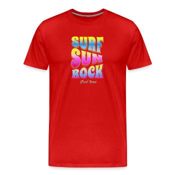 vacances d'été surf soleil rock - T-shirt bio Premium Homme - rouge - Devant - Damien (186cm)