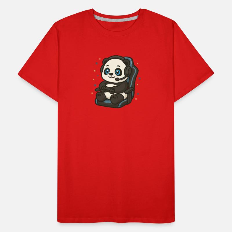 Gaming design – Panda with controller Men's Premium Organic T-Shirt
