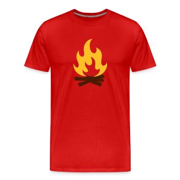 Campfire - Männer Premium Bio T-Shirt - Rot - Vorne - Damien (186cm)
