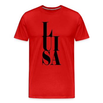 Luisa Nom Prénom Police moderne Word Art - T-shirt bio Premium Homme - rouge - Devant - Damien (186cm)