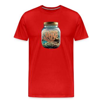 Korallen im Glas - Männer Premium Bio T-Shirt - Rot - Vorne - Damien (186cm)