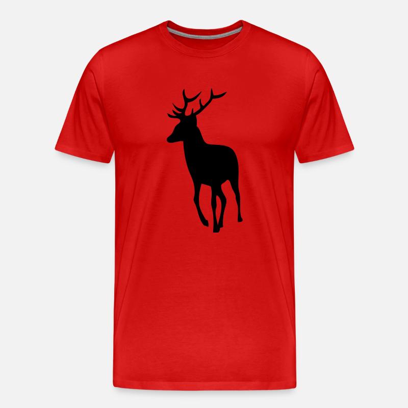 deer deer silhouette shadow Shadow1 - Men's Premium Organic T-Shirt - red