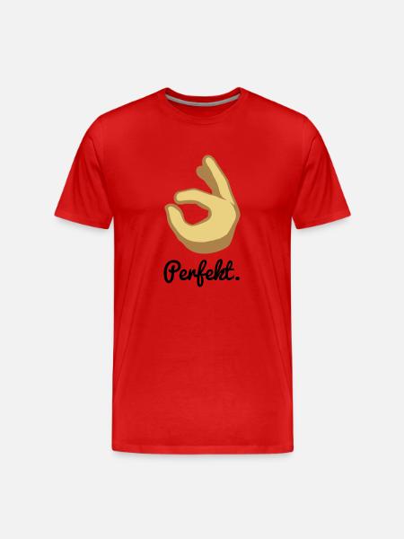 Perfekt. - Männer Premium Bio T-Shirt - Rot