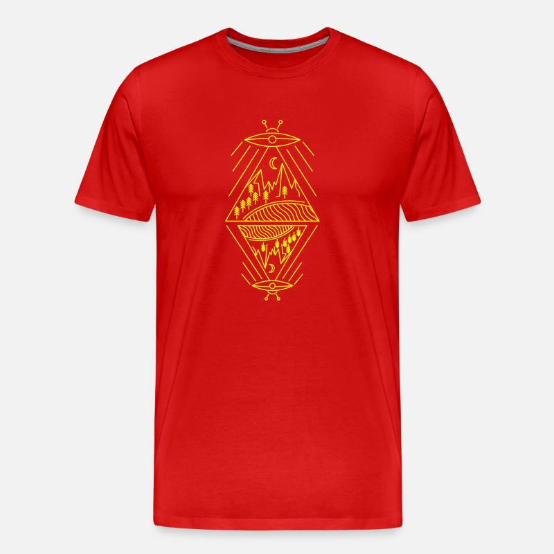 UFO ALIEN - Männer Premium Bio T-Shirt - Rot