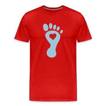 foot heart - Men's Premium Organic T-Shirt - red - Front - Damien (186cm)