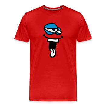 laughing face head monster funny clip art comic c - Men's Premium Organic T-Shirt - red - Front - Damien (186cm)