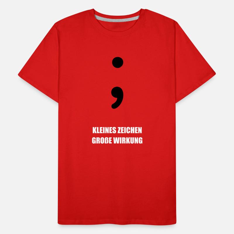 Semikolon - Informatiker Spruch Geschenk Männer Premium Bio T-Shirt