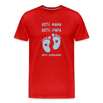 baby_fuesse_wunschkind - Männer Premium Bio T-Shirt - Rot - Vorne - Damien (186cm)