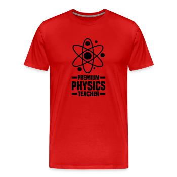 Physics Teacher - Men's Premium Organic T-Shirt - red - Front - Damien (186cm)