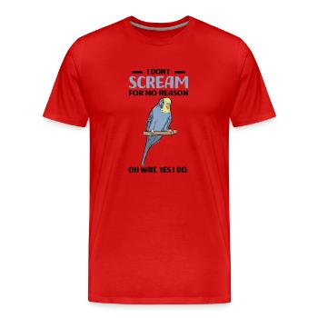 Wellensittich - Männer Premium Bio T-Shirt - Rot - Vorne - Damien (186cm)
